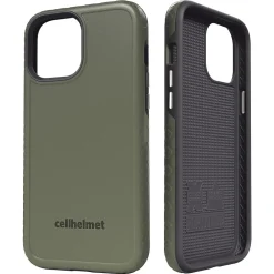 cellhelmet Fortitude Rugged Case for iPhone 12 Pro Max, Shock Absorbing, Olive Drab Green (CHELCFORTI67OD)