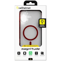 cellhelmet Magnitude Series MagSafe Phone Case for iPhone 16 Plus, Shock Absorbing, Lava Red (CM-105-LR)