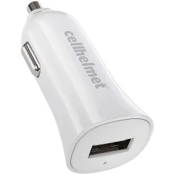 Single-USB Car Charger, 2.4-Amp, White (CAR-2.4A-W)<cellhelmet Hot
