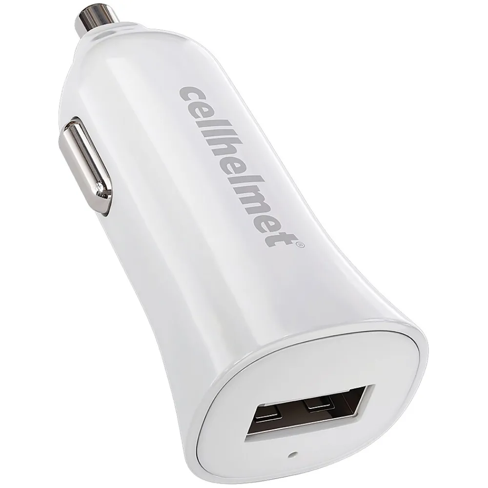 Single-USB Car Charger, 2.4-Amp, White (CAR-2.4A-W)<cellhelmet Hot