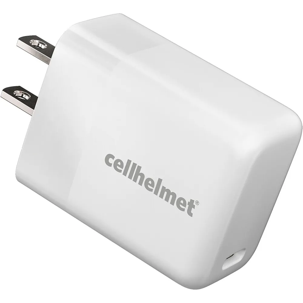 Single-USB Power Delivery Wall Charger with USB-C to USB-C Round Cable, 3 ft., 25-Watt, White (WALL-PD-25W+R-C)<cellhelmet Sale