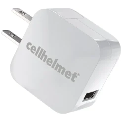 cellhelmet Single-USB Wall Charger with USB-C to USB-A Round Cable, 3 ft., 2.4-Amp, White (WALL-2.4+R-C-A-W)