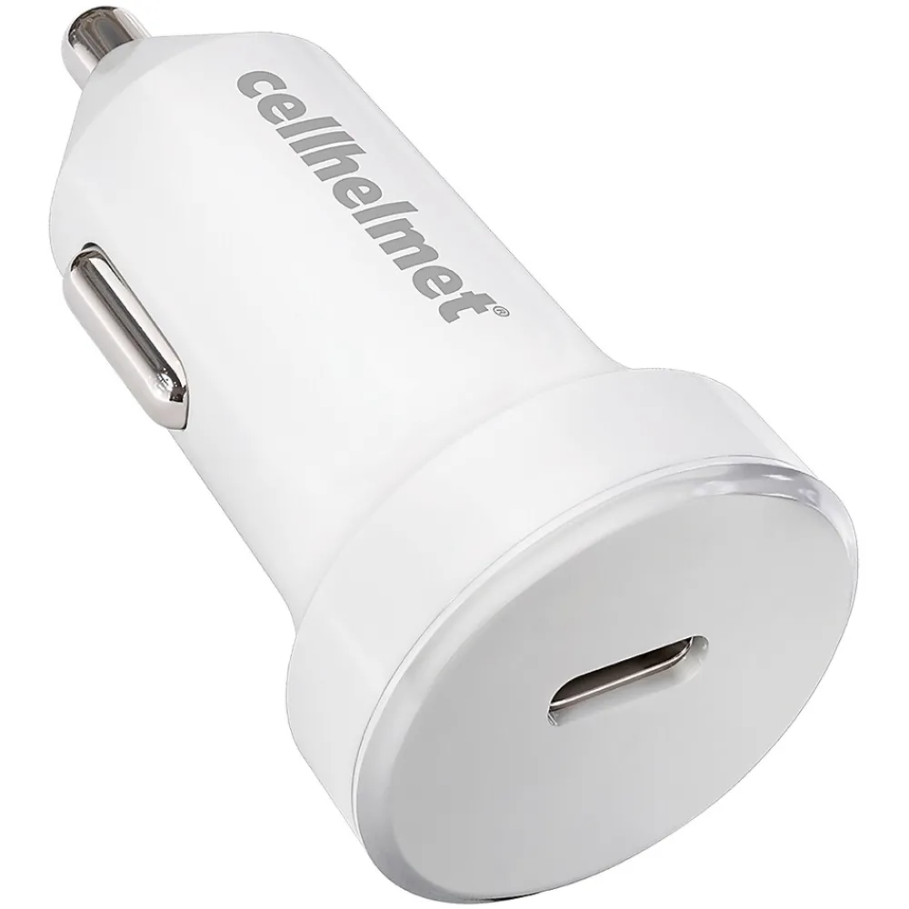 Single-USB-C Power Delivery Car Charger, 25-Watt, White (CAR-PD-25W-W)<cellhelmet Outlet