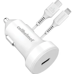 20-Watt Single-USB Power Delivery Car Charger with USB-C to Lightning Round Cable, 3 Feet(CAR-PD-20W+R-LIGHT)<cellhelmet Hot