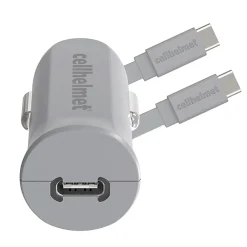 27-Watt USB-C PD Car Charger with USB-C to USB-C Flat Cable, 3 Feet (CAR-PD-1-C-C-G)<cellhelmet Outlet