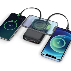 Magnetic Wireless USB Type-C Power Bank, Black (OB-MSPBC2)<Centon Best