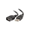 C2G Cables to Go C2G USB 2.0 A Male to A Female Extension Cable for Laptops and Mobile Devices, 6.6 ft., Black