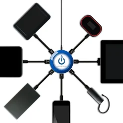 USB Charging Station for Multiple Brands, Blue (CRGRD-X7-004)<ChargeHub Clearance