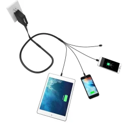 Universal Multi-Charging Cable Squid, (4) Braided Cables, 6' (V4)<ChargeTech Outlet