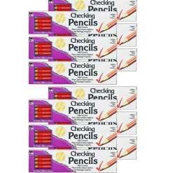 Pencils|CLI Charles Leonard Checking Pencil with Eraser, Red Lead, 12 Per Box, 12 Boxes (CHL65030-12)