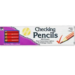 Pencils|CLI Charles Leonard Checking Pencil with Eraser, Red Lead, 12 Per Box, 12 Boxes (CHL65030-12)