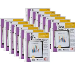 Sheet Protectors|CLI Charles Leonard Economy Weight Sheet Protector, 8.5" x 11", Clear, 15 Per Pack, 12 Packs (CHL48115-12)