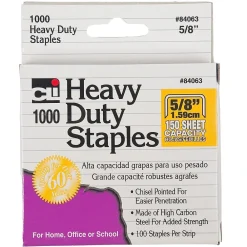 Staples|CLN Charles Leonard Extra Heavy Duty Staples, 5/8 inch, Silver, 10 packs (CHL84063)