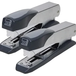 Staplers|Charles Leonard High Capacity Executive Stapler, 50 Sheet Capacity, Gray/Black, Pack of 2 (CHL82415-2)