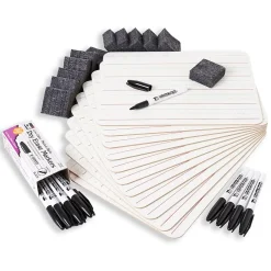 Dry Erase*CLN Charles Leonard Magnetic Dual-Sided Dry Erase Lapboard Class Pack, Lined/Plain