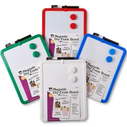 Dry Erase*CLN Charles Leonard Magnetic Dry Erase Board, 8 1/2" x 11", 4/Pk