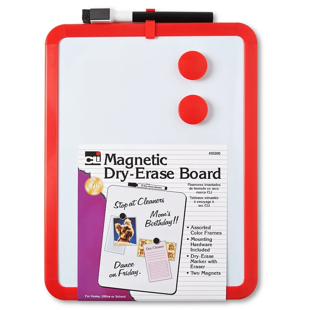 Dry Erase*CLN Charles Leonard Magnetic Dry Erase Board, 8 1/2" x 11", 4/Pk
