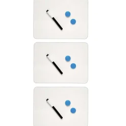 Dry Erase*CLI Charles Leonard 2-Sided Magnetic Plastic Mobile Dry-Erase Whiteboard, 9" x 12", 3/Pack (CHL35130-3)