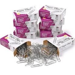 Clips & Fasteners|Charles Leonard Standard Paper Clips, Silver, 1000 Clips/Pack, 10/Bundle(CHL201E-10)