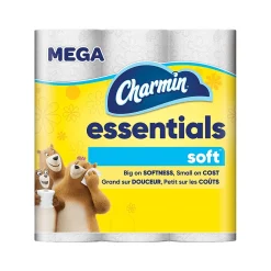 Essentials Soft Mega Toilet Paper, 2-Ply, White, 330 Sheets/Roll, 9 Rolls/Pack, 4 Packs/Carton (04536)<Charmin Sale