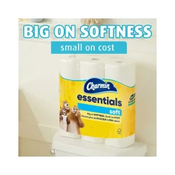 Essentials Soft Mega Toilet Paper, 2-Ply, White, 330 Sheets/Roll, 9 Rolls/Pack, 4 Packs/Carton (04536)<Charmin Sale