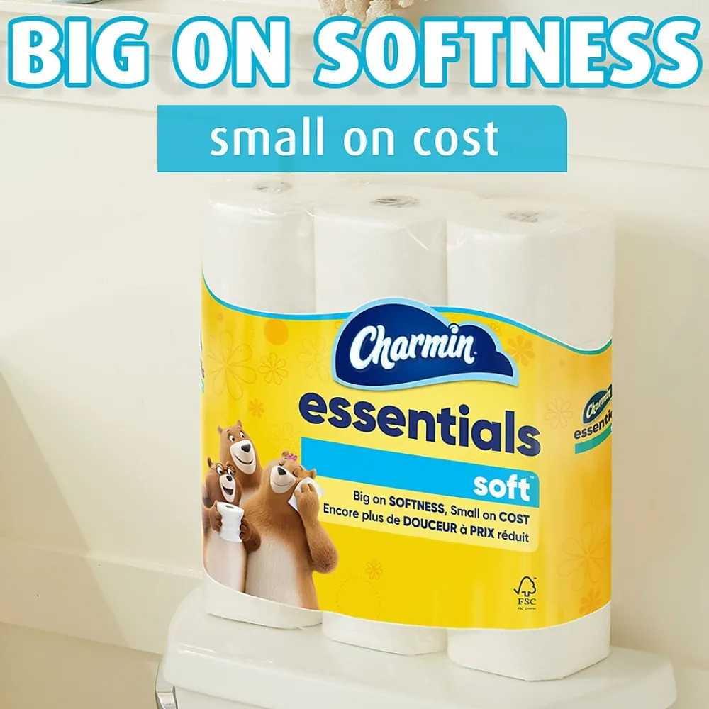 Essentials Soft Toilet Paper, 2-Ply, White, 330 Sheets/Roll, 10 Rolls/Pack, 3 Packs/Carton (04534)<Charmin Sale