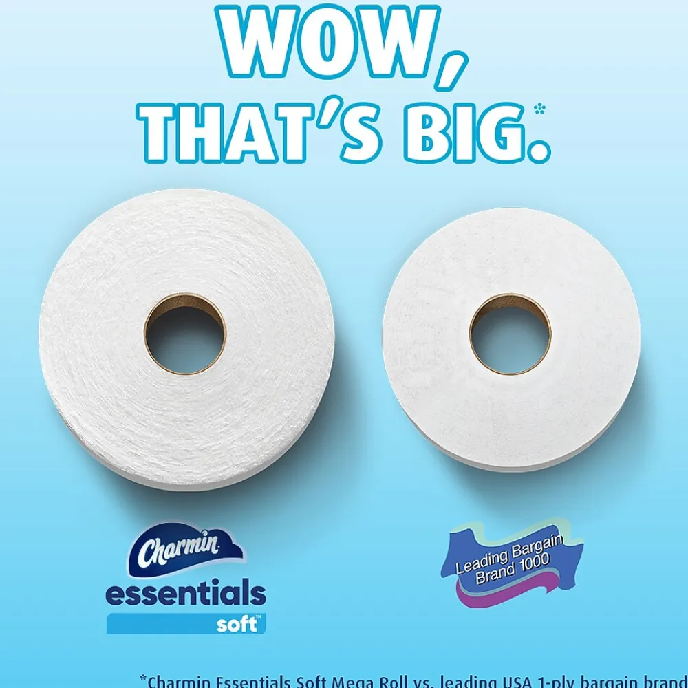 Essentials Soft Toilet Paper, 2-Ply, White, 330 Sheets/Roll, 10 Rolls/Pack, 3 Packs/Carton (04534)<Charmin Sale