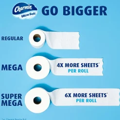 Ultra Soft Mega Toilet Paper, 2-Ply, White, 224 Sheets/Roll, 30 Rolls/Pack (01537)<Charmin