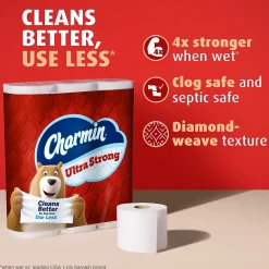 Ultra Strong Mega XL Toilet Paper, 2-Ply, White, 330 Sheets/Roll, 18 Rolls/Pack (04308)<Charmin New