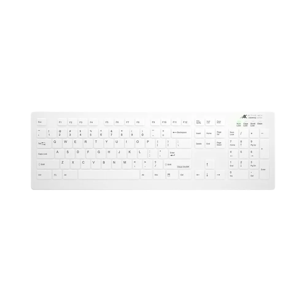 Hot Cherry AK-C8112 Medical Wireless Ergonomic Keyboard, White (AK-C8112F-FUS-W/US)