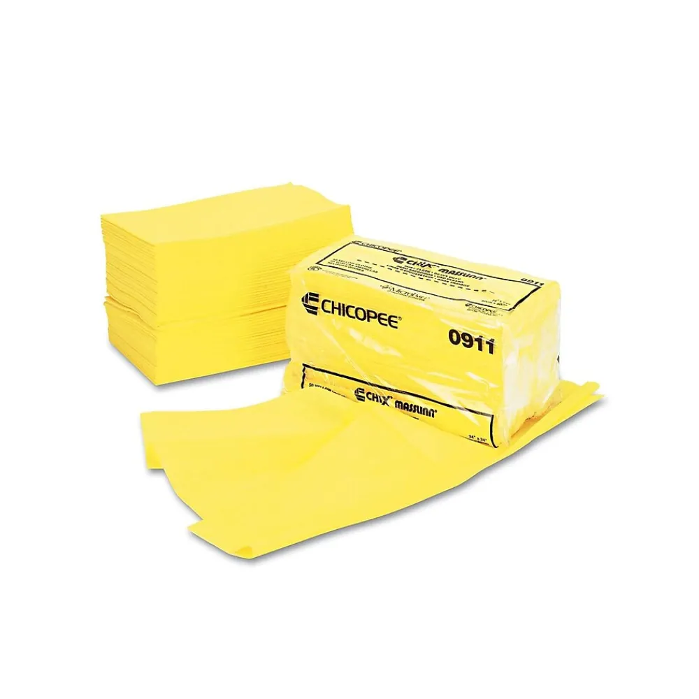 Masslinn Viscose Dusting Cloths, 24" x 24", Yellow, 100 Cloths/Pack (CHI0911)<Chix New