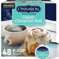 Cinnabon ® Classic Cinnamon Roll Coffee, Keurig® K-Cup® Pods, Light Roast, 48/Box (373156)