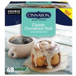 Cinnabon ® Classic Cinnamon Roll Coffee, Keurig® K-Cup® Pods, Light Roast, 48/Box (373156)