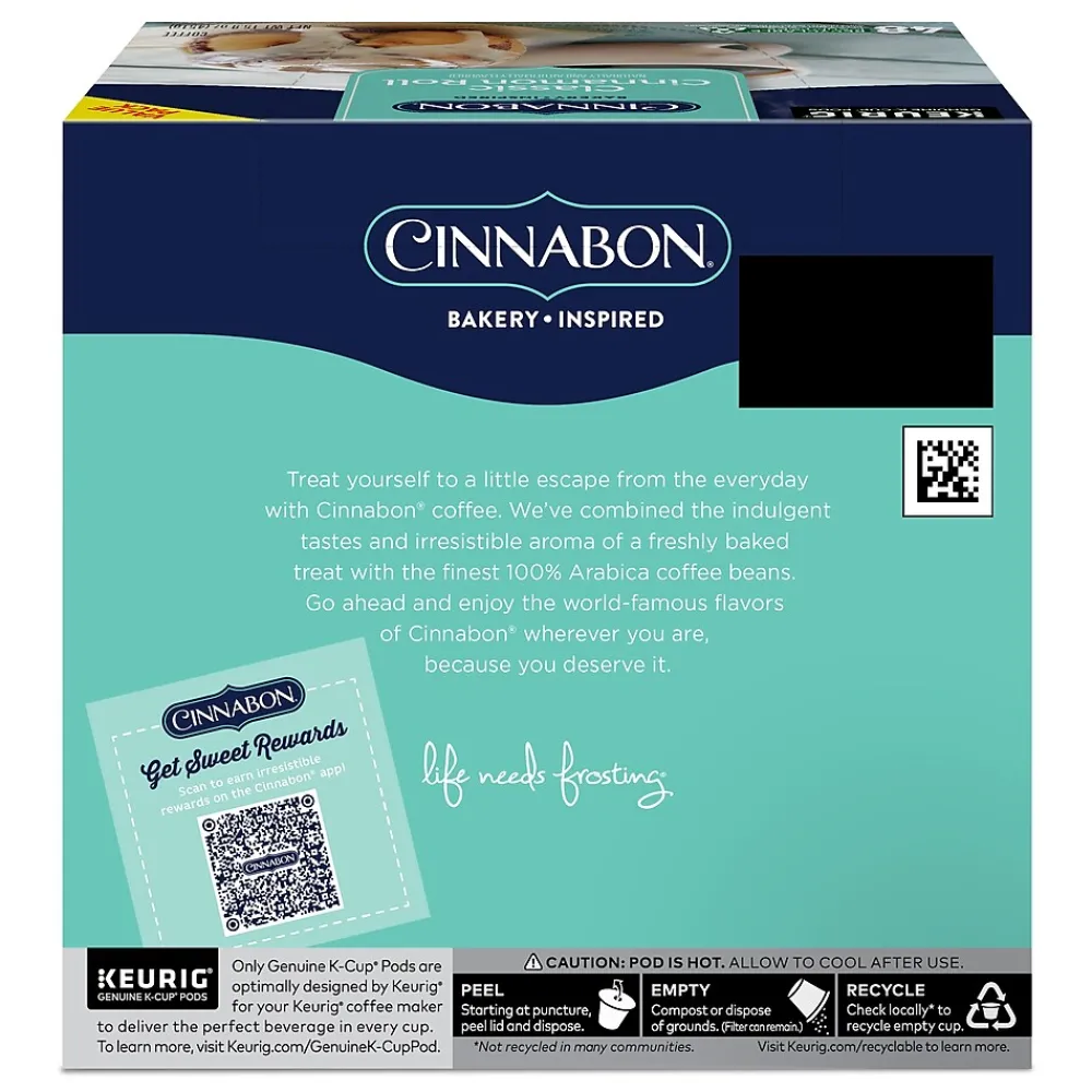 Cinnabon ® Classic Cinnamon Roll Coffee, Keurig® K-Cup® Pods, Light Roast, 48/Box (373156)