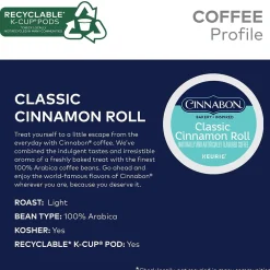 Cinnabon ® Classic Cinnamon Roll Coffee, Keurig® K-Cup® Pods, Light Roast, 48/Box (373156)
