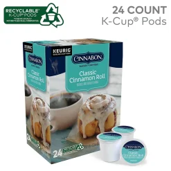 Cinnabon Classic Cinnamon Roll Coffee Keurig® K-Cup® Pods, Light Roast, 24/Box (6305)