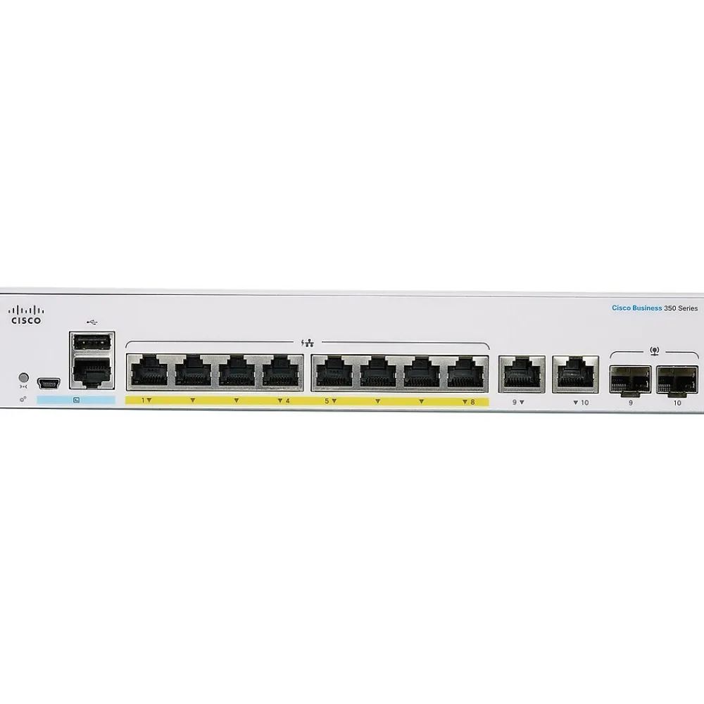 New Cisco 350 CBS350-8FP-2G-NA 10 Ports Gigabit Ethernet Rack Mountable Switch