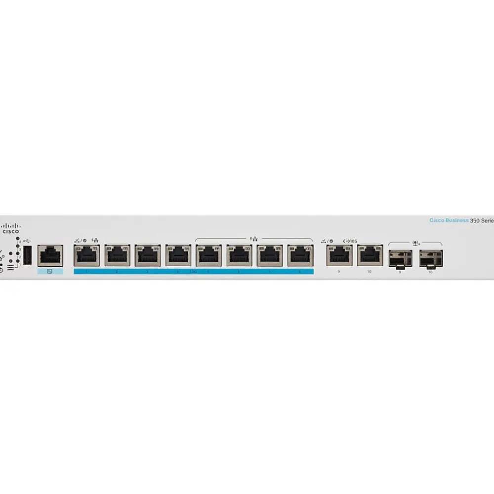 Sale Cisco 350 CBS350-8MP-2X-NA 10 Ports Gigabit Ethernet Rack Mountable Switch