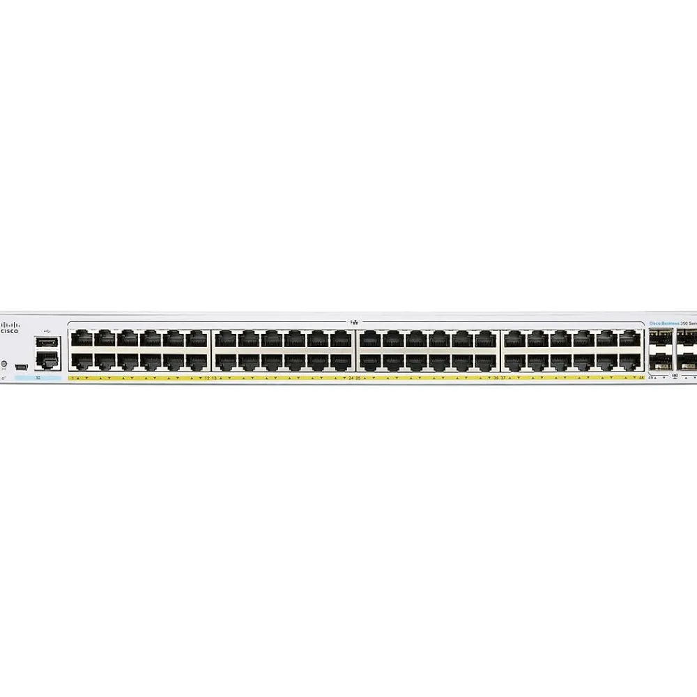 Discount Cisco Business 350 Series 52-Port Gigabit Ethernet Managed Switch, White (CBS350-48P-4X-NA)