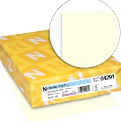 Resume Paper*Neenah Paper CLASSIC CREST® Paper, 8 1/2" x 11", 70 lb., Smooth Finish, Natural White, 500/Ream