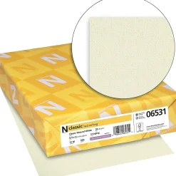 Resume Paper*Neenah Paper CLASSIC® Laid Stationery Writing Paper, 8 1/2" x 11", 24 lb., Laid Finish, Natural White, 500/Ream (06531)