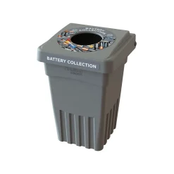 BevvyBin Plastic Battery Recycling Bin, 8 Gallon, Gray (BEVVY8-1-GR)<CleanRiver Sale