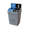 FlexE Plastic Trash & Recycling Bin Combo, 50 Gallon, Gray (FX50B-GY2-R-BE-W-BK)<CleanRiver New