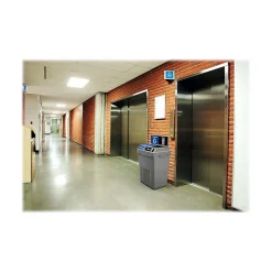 FlexE Plastic Trash & Recycling Bin Combo, 50 Gallon, Gray (FX50B-GY2-R-BE-W-BK)<CleanRiver New