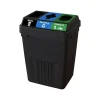 FlexE Plastic Dual-Stream Recycling Station, 50 Gallon, Black (FX50A-BK3-R-BE-W-BK-C-GN)<CleanRiver Online