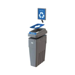 LeanStream Plastic Single-Stream Recycling Station, 23 Gallon, Gray (LS1B-005)<CleanRiver Hot