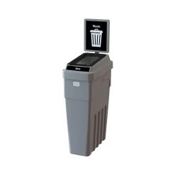 LeanStream Plastic Trash Can, 23 Gallon, Gray (LS1B-002)<CleanRiver Clearance