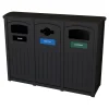 PD Three-Stream Recycling Station, 105 Gallon, Black (XD35-3-WRC-BK)<CleanRiver Outlet