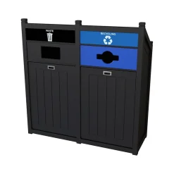 PTZ Dual-Stream Recycling Station, 72 Gallon, Black (TXZ72-2-WR-BK)<CleanRiver Sale