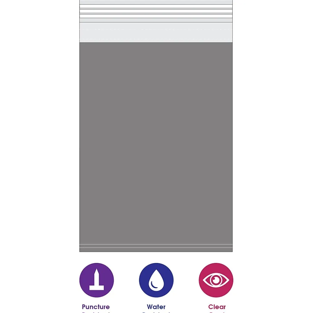 Clearance Partners Brand Clear View Poly Mailers, 6" x 9", Clear/White, 100/Case